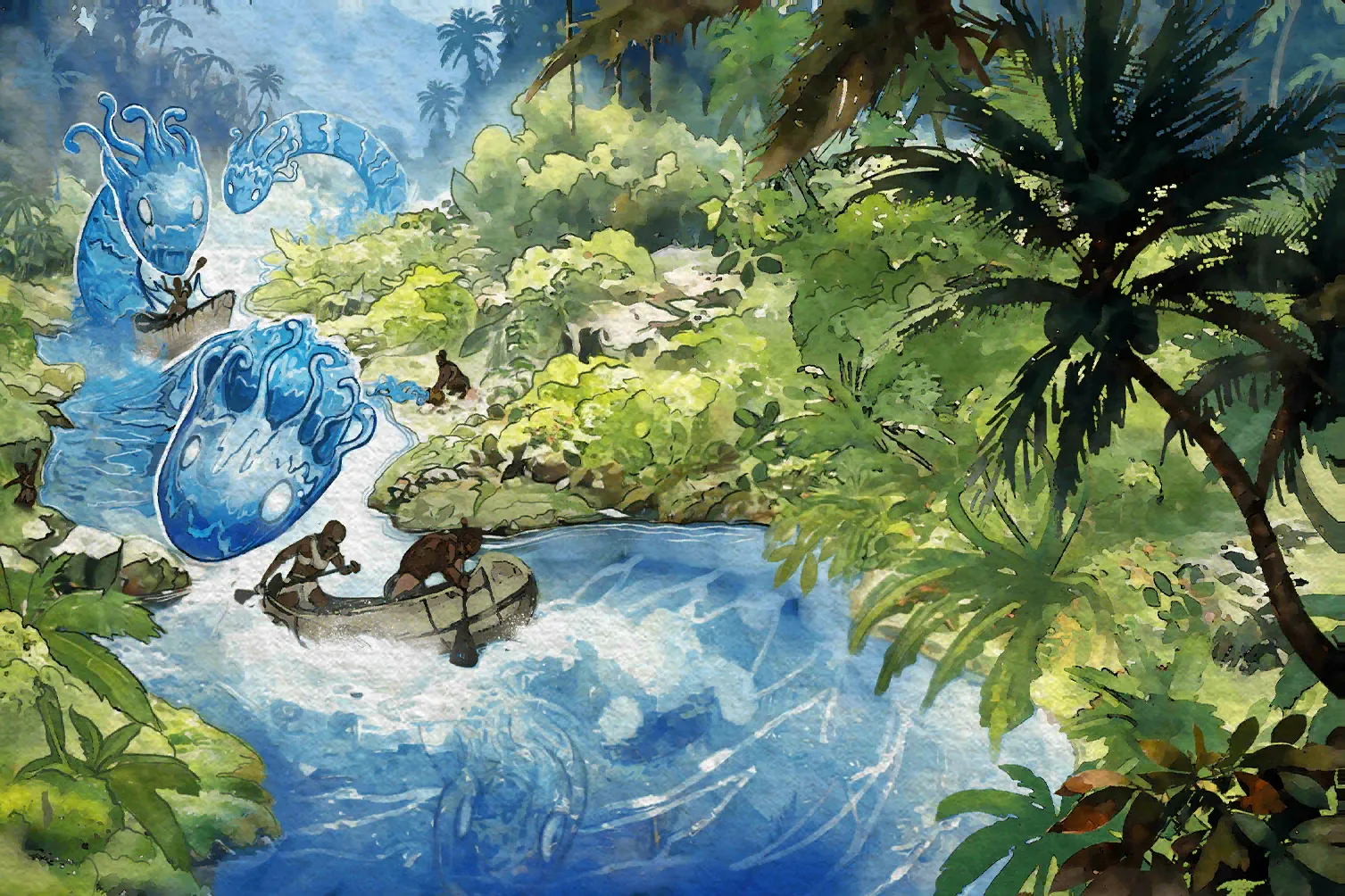 River Surges in Sunlight